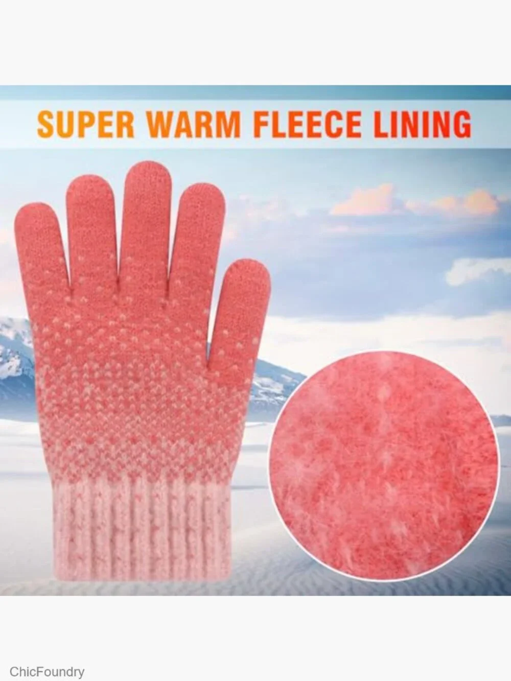 3 Pairs Toddler Kids Winter Knit Gloves Soft Wool Lined Full Finger